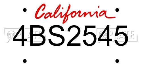 4BS2545 California License Plate