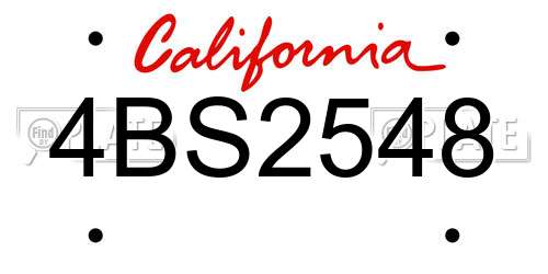 4BS2548 California License Plate