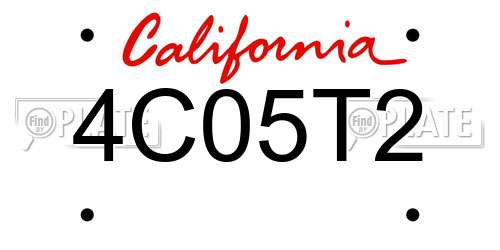 4C05T2 California License Plate