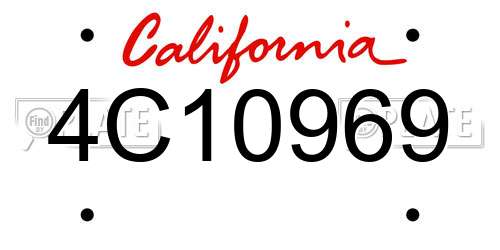 4C10969 California License Plate