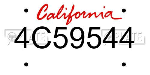 4C59544 California License Plate