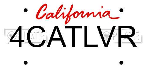 4CATLVR California License Plate