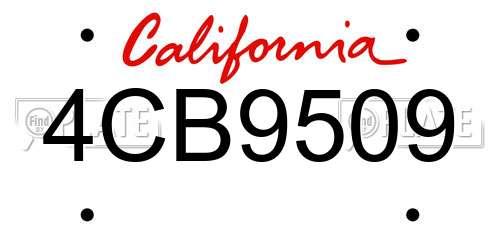 4CB9509 California License Plate