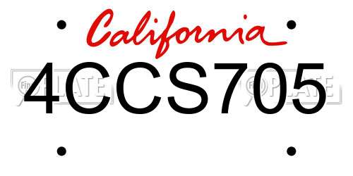 4CCS705 California License Plate