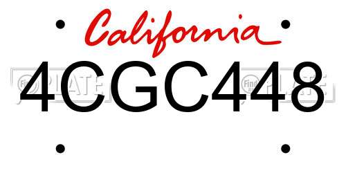 4CGC448 California License Plate