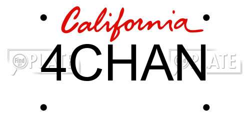 4CHAN California License Plate