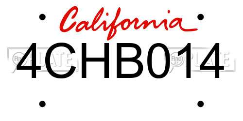 4CHB014 California License Plate