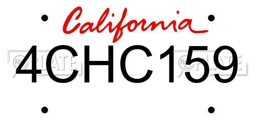 4CHC159 California License Plate