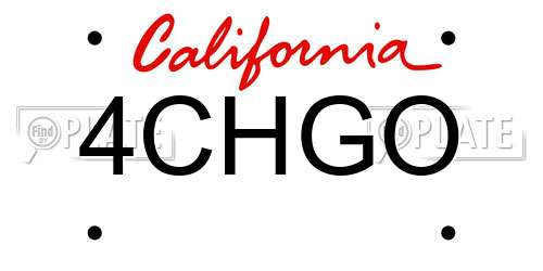 4CHGO California License Plate