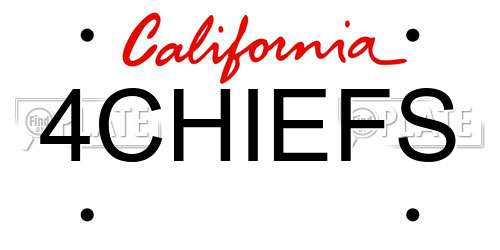 4CHIEFS California License Plate