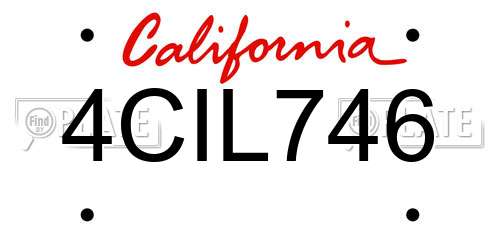 4CIL746 California License Plate