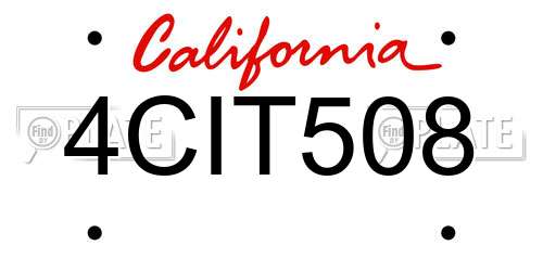 4CIT508 California License Plate