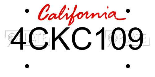 4CKC109 California License Plate