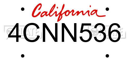 4CNN536 California License Plate