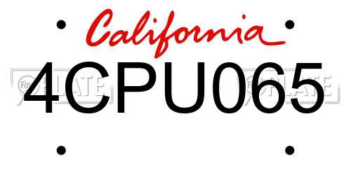 4CPU065 California License Plate