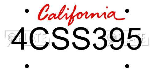 4CSS395 California License Plate
