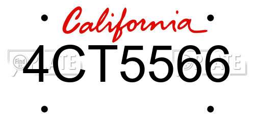 4CT5566 California License Plate