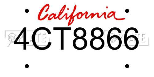 4CT8866 California License Plate
