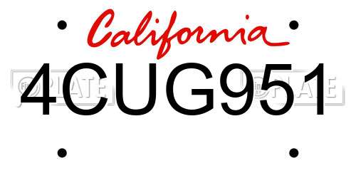 4CUG951 California License Plate