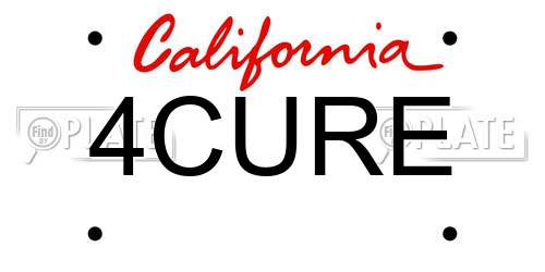 4CURE California License Plate