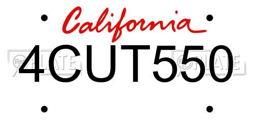 4CUT550 California License Plate