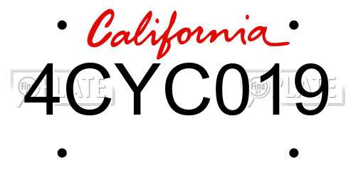 4CYC019 California License Plate