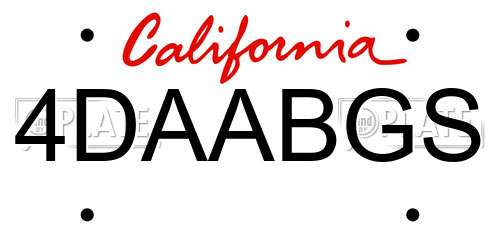 4DAABGS California License Plate