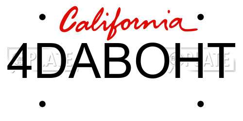 4DABOHT California License Plate