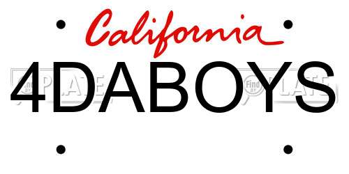 4DABOYS California License Plate