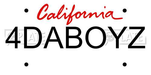 4DABOYZ California License Plate