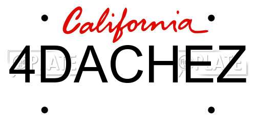 4DACHEZ California License Plate