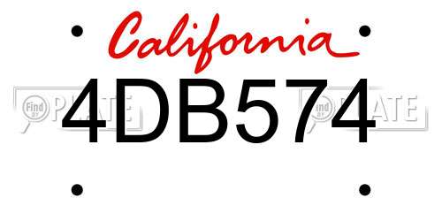 4DB574 California License Plate