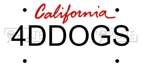 4DDOGS California License Plate