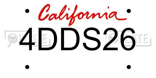 4DDS26 California License Plate