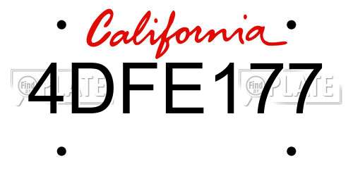 4DFE177 California License Plate