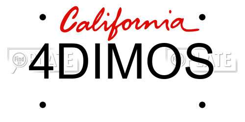 4DIMOS California License Plate