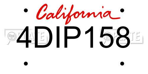 4DIP158 California License Plate