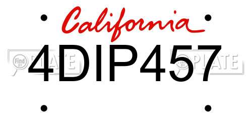 4DIP457 California License Plate