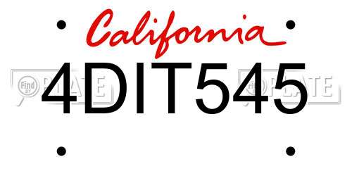 4DIT545 California License Plate