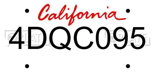 4DQC095 California License Plate