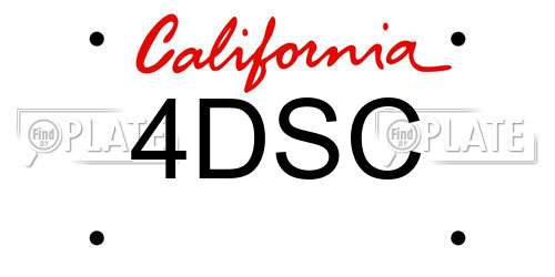 4DSC California License Plate