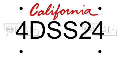 4DSS24 California License Plate