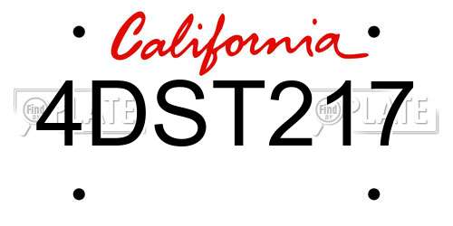 4DST217 California License Plate