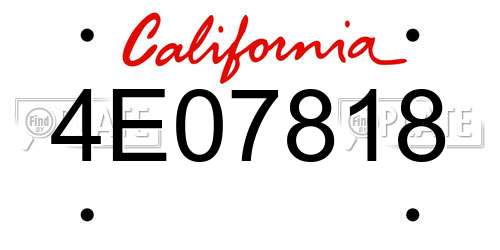 4E07818 California License Plate