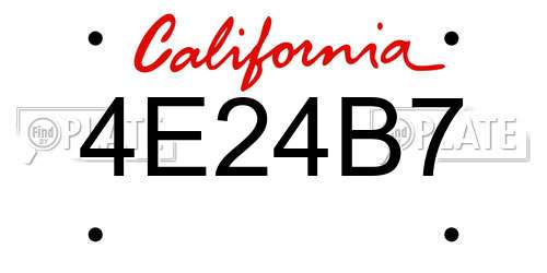 4E24B7 California License Plate