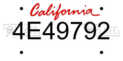 4E49792 California License Plate