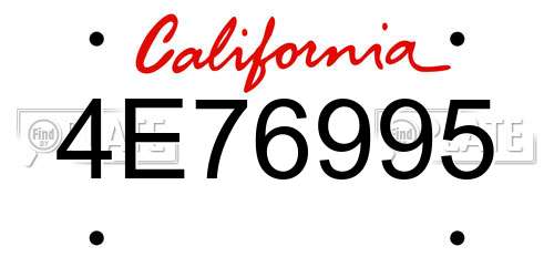4E76995 California License Plate