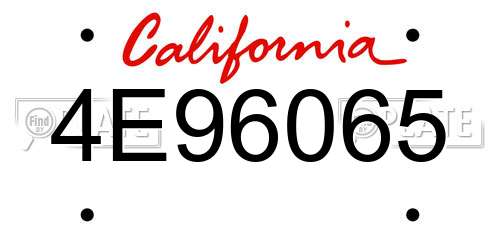 4E96065 California License Plate
