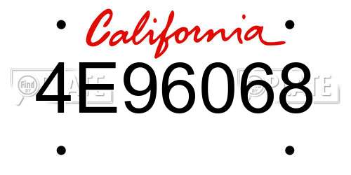 4E96068 California License Plate