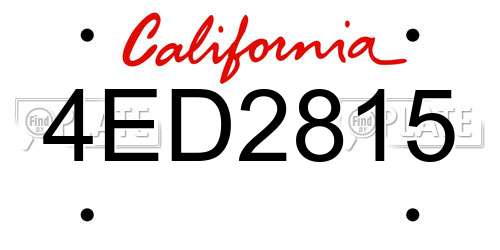 4ED2815 California License Plate